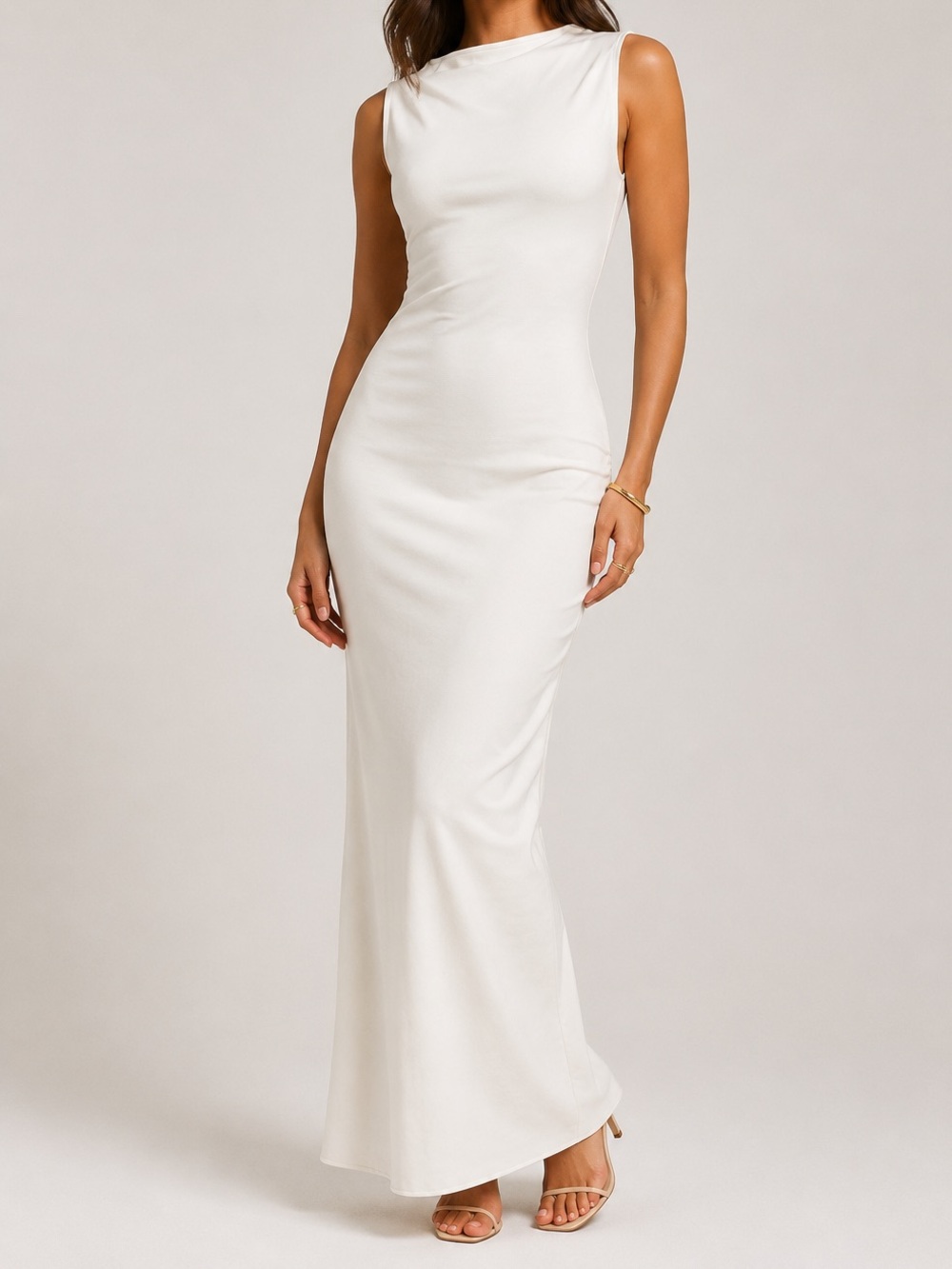 MESHKI Maxi Sleeveless Dress Ivory Wedding Party Size XS